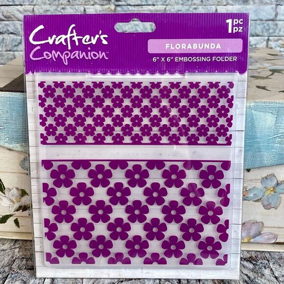 Crafters Companion NWT 6" x 6" Embossing Folder Florabunda Design 1 Piece - Picture 1 of 5